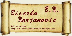 Biserko Marjanović vizit kartica